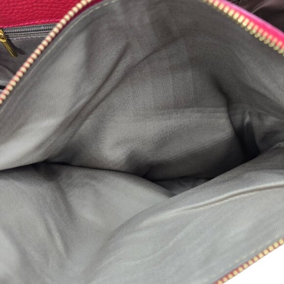 Borse in Pelle Made in Italy Red Blue Leather Satchel Handbag Gold Hardware Tote - Picture 13 of 16